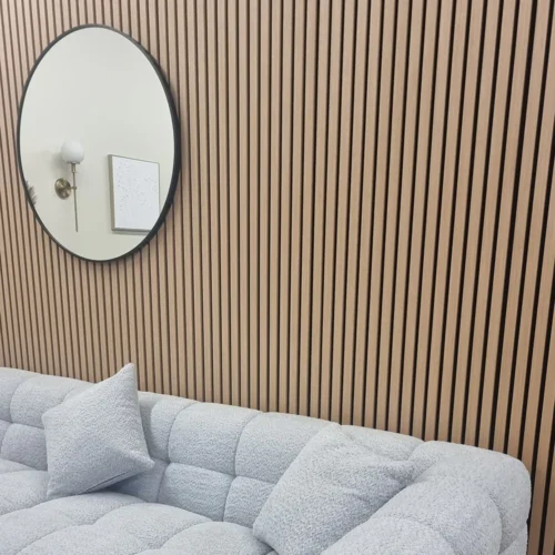 Real Wooden Acoustic Slatted Wall Panels - Light Oak - 240cm x 60cm (4 pack) featured image